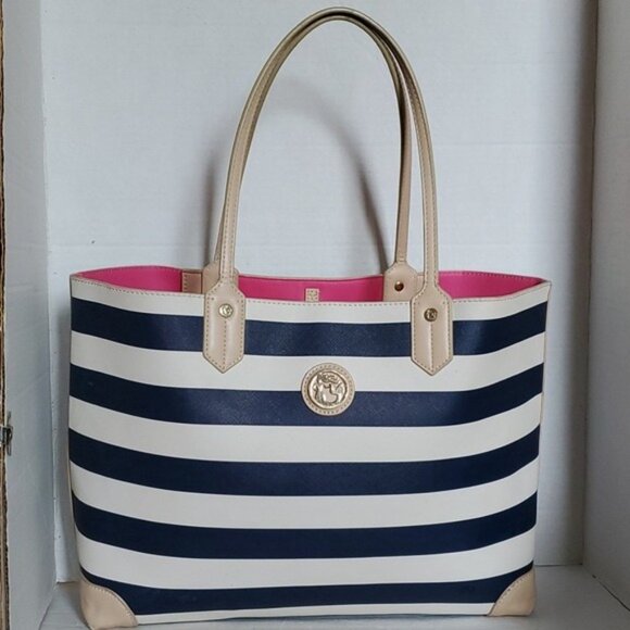 Spartina 449 Large Tote Bag Shoulder Handbag Purse Navy Cream Women's Woman's - Picture 14 of 14